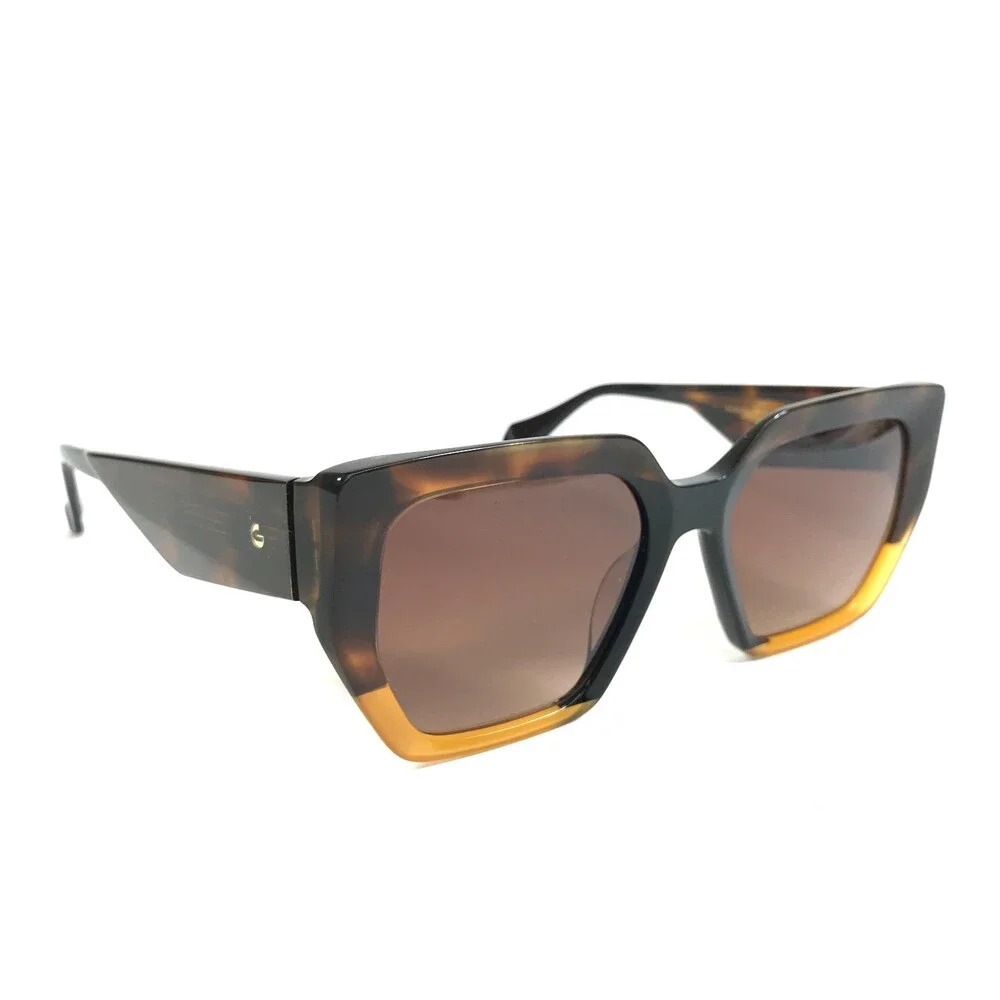 Gigi Studios Sunglasses LUCE GVS003A/02 Tortoise Yellow Frames w/ Gradient Brown